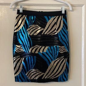 WOW Couture:short black & sequins bodycon skirt. Worn once. Excellent condition.